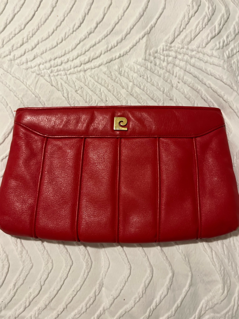Vintage Carlisle Red Leather Clutch
